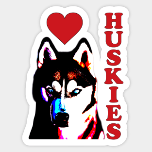 Love Huskies Sticker